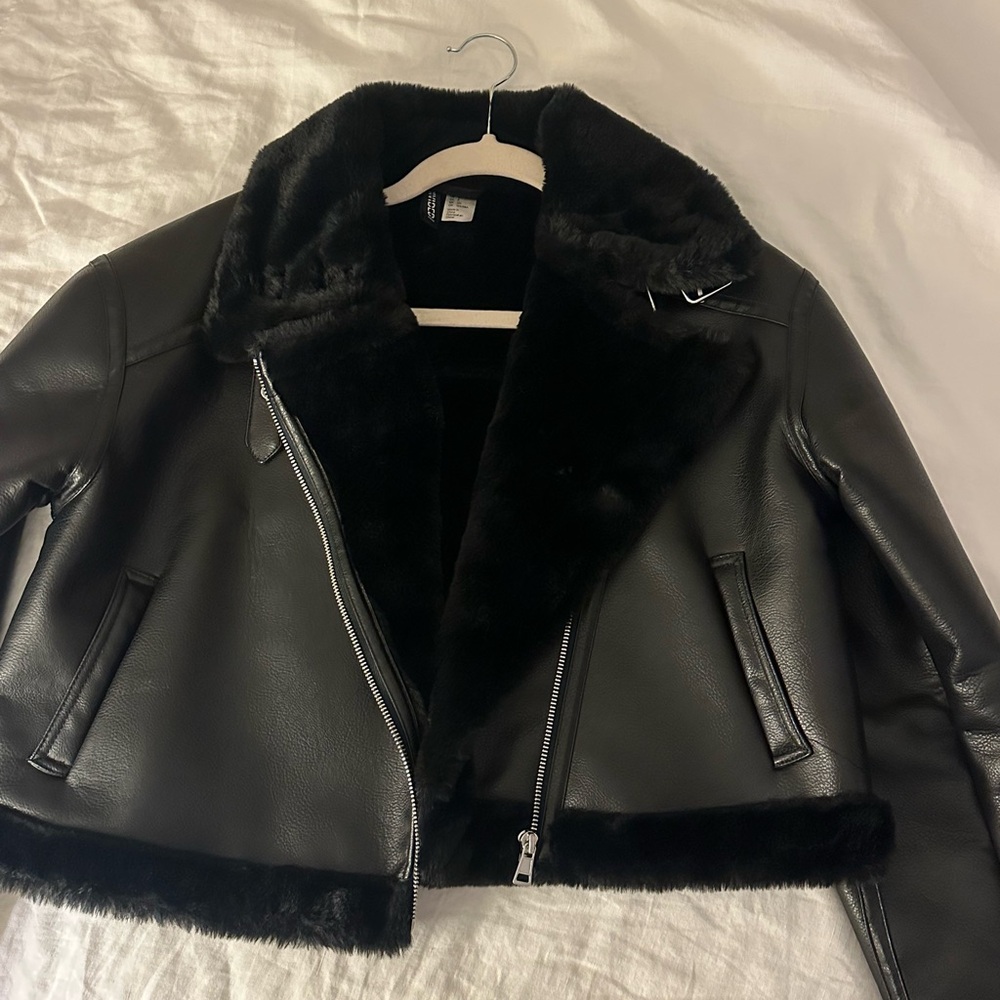 Women's Black Faux Leather Jacket